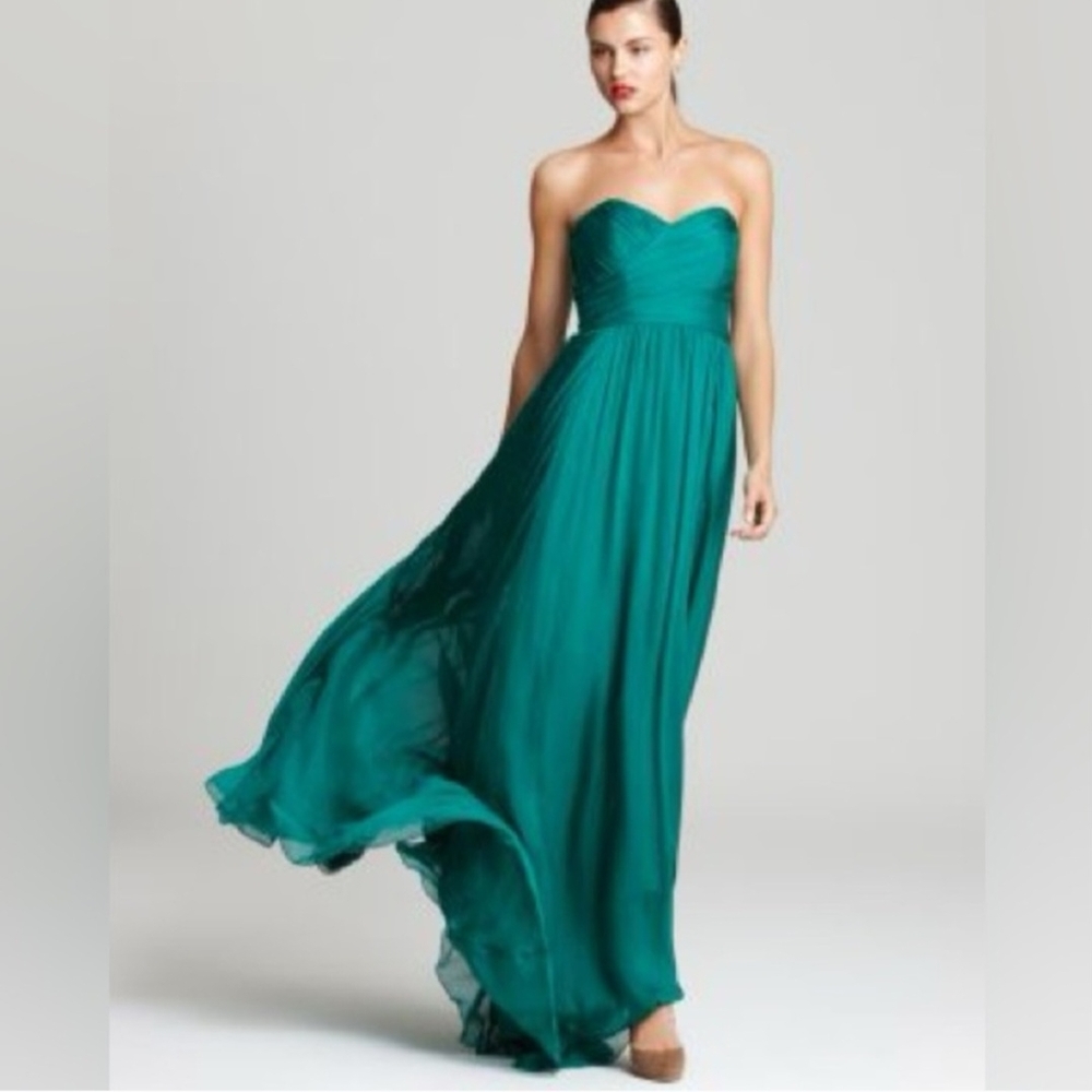J. Crew Strapless Emerald Gown